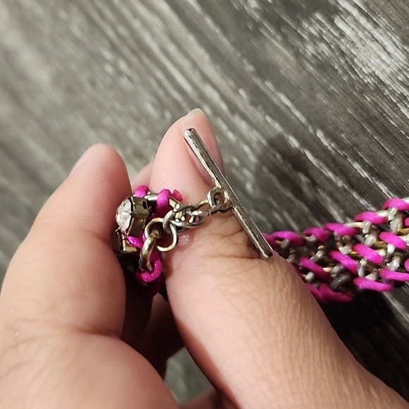 Vintage Y2K Fun Chunky Crystal Braided Rope Friendship Bracelet - Picture 4 of 5